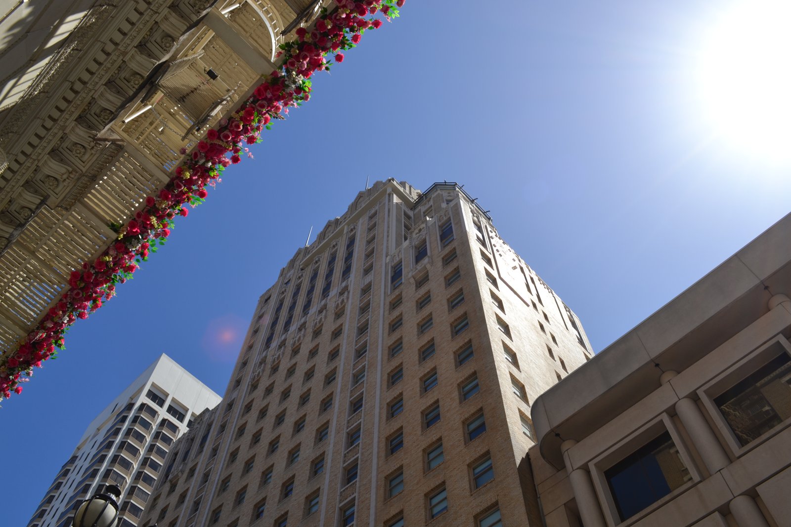 Looking up a downtown tower